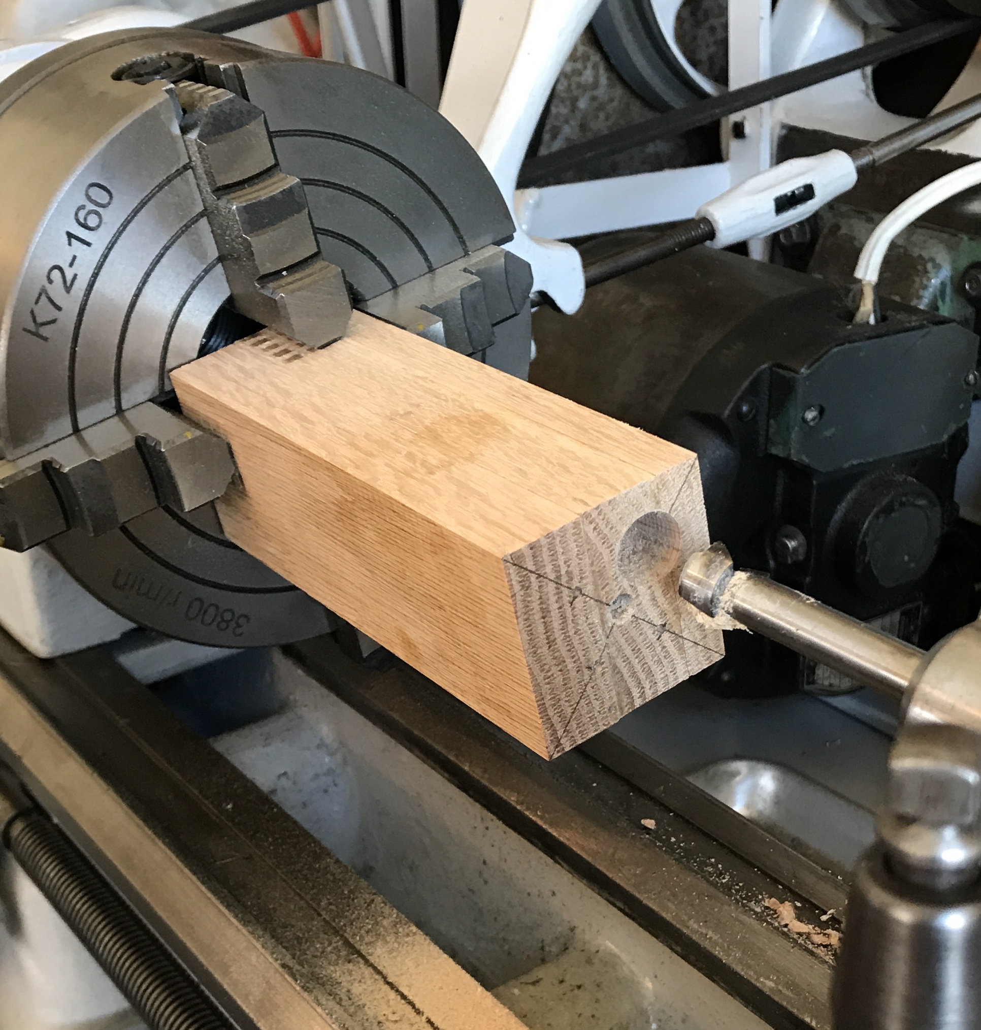 The block offset in the lathe